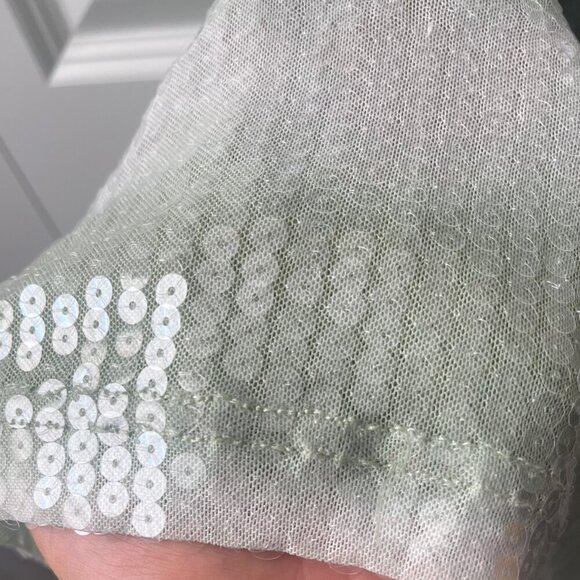 NWT, Caroline Constas Mint Ombre Sequin V-Neck Sleeveless Midi Dress, Medium - Picture 9 of 11